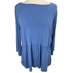 J.Jill Blue Flowy Shirt SZ Large